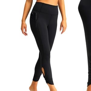XS Fabletics Pure luxe black leggings highwaisted twist detail